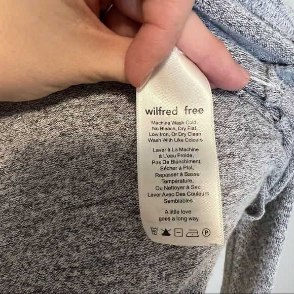 Aritzia Wilfred Free Gail Dress Light Grey  Long Sleeve Oversized Mini Dress - Picture 12 of 13